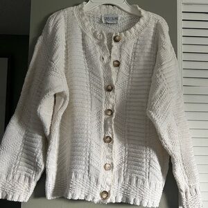 White Button-Up Cardigan